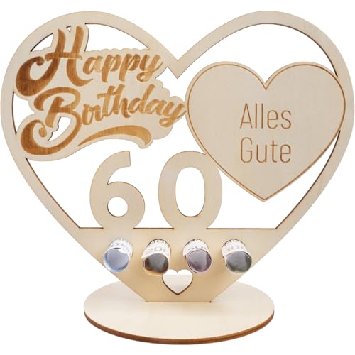 packra Geldgeschenk Geburtstag Herzform, 60 Geldgeschenke Geburtstag Holz-Schild Gästebuch, 60. Geburtstag Geschenk mit Happy Birthday Kuchen, Personalisierbares Geschenk Geburtstag Deko packra Geldgeschenk Geburtstag Herzform, 60 Geldgeschenke Geburtstag Holz-Schild Gästebuch, 60. Geburtstag Geschenk mit Happy Birthday Kuchen, Personalisierbares Geschenk Geburtstag Deko