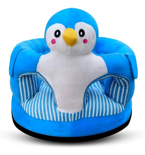 FLOATING DREAMS Baby Soft Plush Cushion Sofa Seat Or Rocking Chair for Kids (Use for Baby 0 to 5 Years (Blue Panguin Handel)