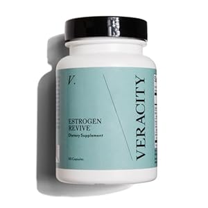 Veracity Vital Estrogen Revive, Skincare Support & Menopause Supplements for Women, Estrogen Supplement for Women, Hormone Balance, Black Cohosh, Dong Quai for Night Sweats, Hot Flashes, Mood Swings