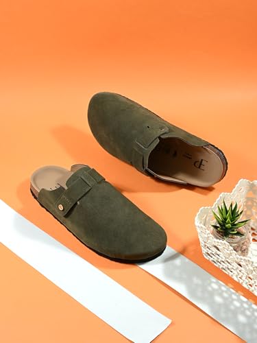 Image of EL PASO Men Olive Faux Leather Casual Slip On Sandals EPSJ1661 P