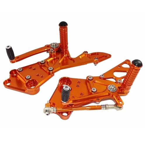 Motorrad Fußrasten Für KTM RC 125 200 250 390 RC125 RC200 RC390 2014-2021,Fussrasten Sozius Motorrad Vorne Hinten Fußrasten,Fußrastenplatte,Orange