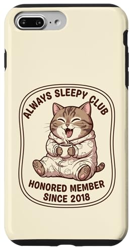 Always Sleepy Club �L�D�� �p�W���} �R�[�q�[ �ӑĂȃ��[���A �X�}�z�P�[�X iPhone 7 Plus/8 Plus �p