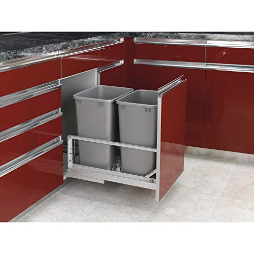 Recipiente doble para basura 35 Qt aluminio y plata miniatura 2