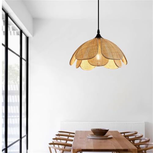 Suspension artisanale en rotin et bambou style rustique chic - 4