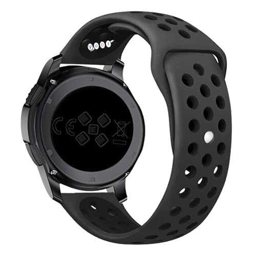 Image of YODI 19mm Soft Silicone Strap Replacement Belt Band for Noise Colorfit Pro 2, Colorfit Pro 2 Oxy, Colorfit Pulse, Colorfit Beat, Boat Storm, Fire Bolt Ninja 2 Smart Watch Straps (FULL BLACK)