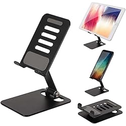 Porta Celular Para Escritorio AiTodos® Soporte para Teléfono Móvil, Negro - Ajustable, Soporte para Tablet Ajustable - Aplicable a Todos los Phablets, por Ejemplo: iPhone 14 Pro MAX, iPad, Air Mini... Otros Modelos