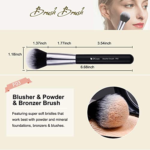 Ducare 4Pcs Flat Top Foundation Brush, Foundation Brush& Concealer Brush& Blusher Brush Face Blush Bronzer Travel Buffing Stippling Contour #TOP5