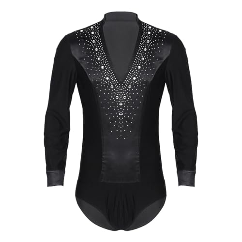 Camiseta de Baile Latino para Hombre Ajuste Elástico para Patinaje y Salón 3