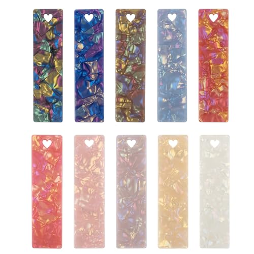Marque-pages en acrylique pailleté AUEAR (lot de 10) de forme rectangulaire pour lecture