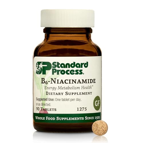 Standard Process B6-Niacinamide - Support Energy Metabolism & Heart Health - Aids Digestive & Blood Circulatory Systems - Gluten-Free Non-Dairy & Non-Soy - 90 Tablets (90 Servings)