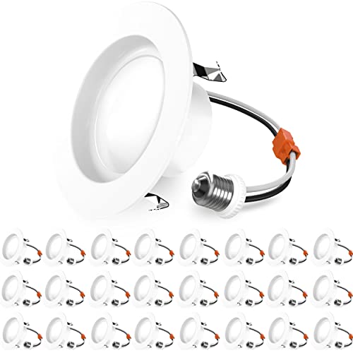Sunco Retrofit Led Recessed Lighting 4 Inch, 24 Pack 4000K Cool White 50,000 Hour Lifetime, Dimmable Can Lights, Smooth Trim, 11W=90W, 660M, Ul Certified #TOP19