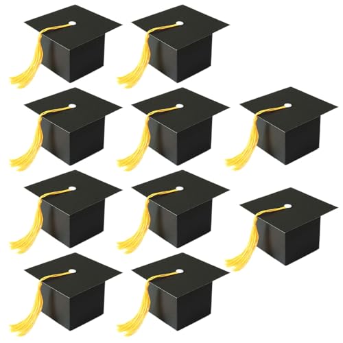 Graduation Candy Box, Graduation Cap Box, Graduation Parties Favors, Graduation Cap, Black Graduation Box, Fun Graduation Cap Design Yellow Tassel Accent for Graduation Parties Favors