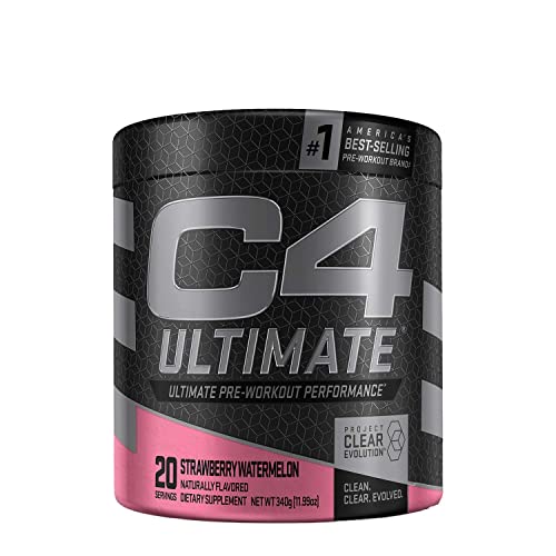Cellucor C4 Ultimate Pre Workout Powder Strawberry Watermelon - Sugar Free Preworkout Energy Supplement for Men & Women - 300mg Caffeine + 3.2g Beta Alanine + 2 Patented Creatines - 20 Servings