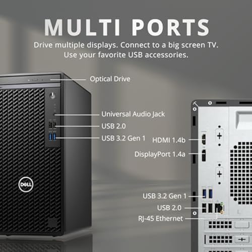 Image of Dell Optiplex 3000 MT Desktop (2022) | Core i5-12500 - 512GB SSD Hard Drive - 16GB RAM | 6 cores @ 4.6 GHz Win 11 Pro Black (Renewed)