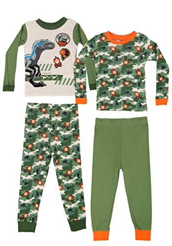 Raptors Boys Big 4-Piece Green Graphic Casual Cotton Pajama Set