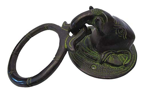 Door Knocker - Fully Brass Made -Traditional Hardware : (Elephant - Vintage Finish (5290))