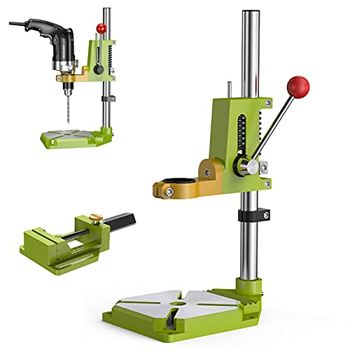 YAOYAOO Trapani a Colonna da Banco, Regolabile Supporto a Colonna per Trapano con Morsa, Trapano a Colonna Ganascia può Essere Ruotata di 90 ° per la Foratura e Il Taglio Ausiliari