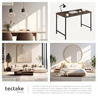tectake® Schreibtisch, Computertisch, Bürotisch, PC Tisch, Möbel für Arbeitszimmer, Home Office, Büro, Kleiner Schreibtisch, Tischgestell mit Tischplatte - Industrial Dunkelbraun, 120 cm – Ansicht 6