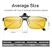Clip-on Flip Up Polarized Sunglasses Rectangle Over Prescription Glasses for Men Women Night Driving Glasses (2 Yellow)