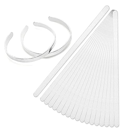 OWDEN Premium Metal Stamping Bracelet blanks Width:1/4 inch and Length: 6 inch Thickness: 1.5mm 20Pack Aluminum Bracelet Blanks for Jewelry Stamps Working.