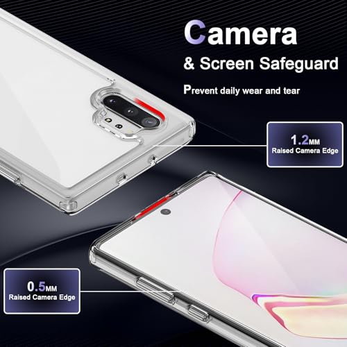 Image of Case for Samsung Galaxy Note 10 Plus, Military Grade Drop Protection Phone Case, Yellowing Resistant, Anti-Scratch Hard PC Back, Shockproof Hard Ultra-Thin Protective Cover, Clear