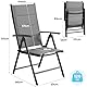 Clevich Gartenstuhl Alu 2er Set, Klappstuhl, 7-Fach Verstellbar, Maximale Belastbarkeit 120 kg, Wasserdicht, Geeignet Für Balkon, Camping,Garten, Hochwertiger Outdoor Klappstuhl (grau)
