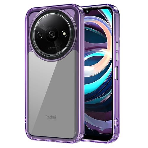 Image of Zapcase Back Case Cover for Poco C61 | Compatible for Poco C61 Back Cover | Case Cover with Camera Protection | (TPU + PC | Translucent Purple)