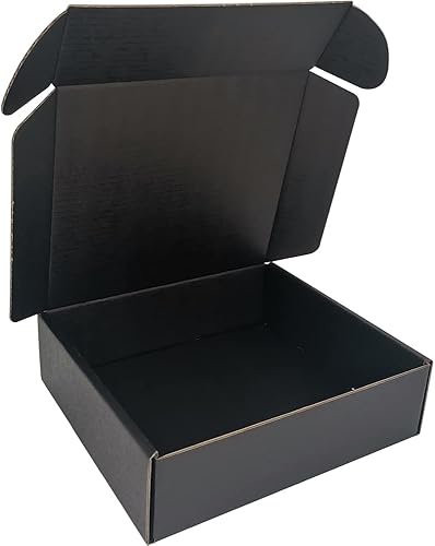 Cajas de envío pequeñas de 7 x 6 x 2 pulgadas, paquete de 25 sobres de cartón corrugado negro para pequeñas empresas (CM762B25)