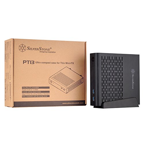 SilverStone SST-PT13B-USB3.0 Puertos USB 3.0 x2 Compatible Thin Mini-ITX, Súper pequeño de 1.4 litros, incluye soporte vertical, compatible con estándar de montaje VESA miniatura 7