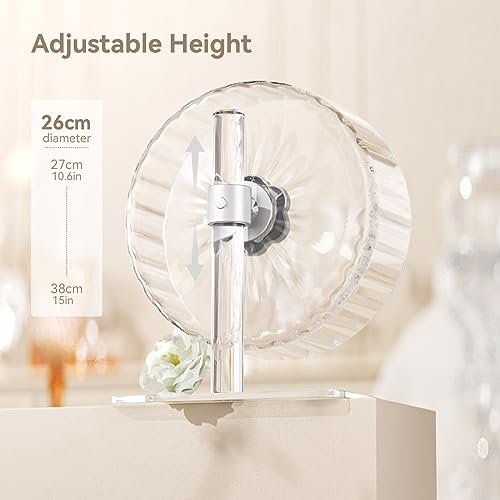 Image of Bucatstate Hamster Wheel Super-Silent 26cm with Adjustable Base Dual-Bearing Exercise Wheel Quiet Spinning Running Wheel for Dwarf Syrian Hamster Gerbils and Other Small Animals