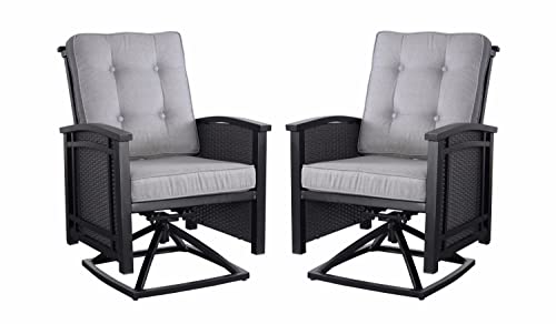 Pebble Lane Living 5Pc Aluminum And Wicker Rocking Deep Seating Conversation Patio Set - Black #TOP1