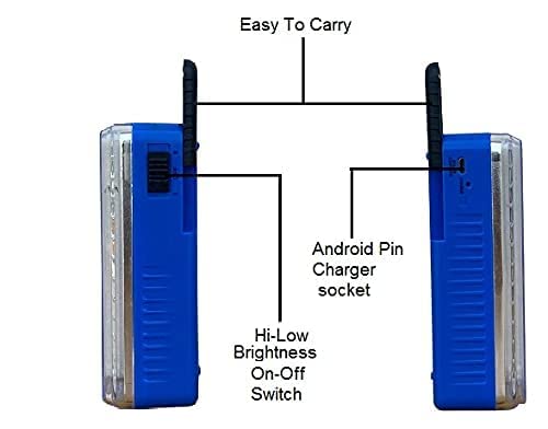 Image of RSCT 36 LED Solar High-Bright Light with Android Charging Support Rechargeable LED Emergency Light (36 LED+ Solar) - 7.80 Watts, Multicolor, Rectangular (Color May diffrent)