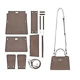 POPSEWING DIY Bag Kit Designer-Tasche für Frauen, DIY Ledertaschen Kit, Crossbody Schultertaschen mit Nähsets, handgefertigte Kits für Mutter, Freundin, Geburtstagsgeschenk (Taupe)
