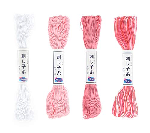 Image of Olympus Sashiko Thread 20m Skein Color Bundles (Carnation: 53-01-13-14)