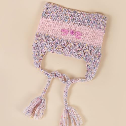 Girl Rainbow Party Hat Knitted Hat Balaclava-hat Thicken Hat Cat Ear Hat Photo4