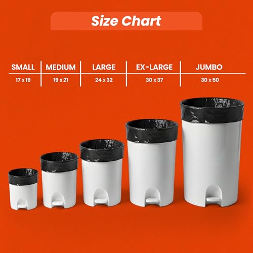 Image of Garbage Bags EX-Large 30 x 37 Inches | 45 Bags (15 Bags x 3 Rolls) | Strong & Leakproof Dustbin /Trash Bags | Waste Bags | Bathroom Dustbin Bags | For Dry & Wet Waste | Black