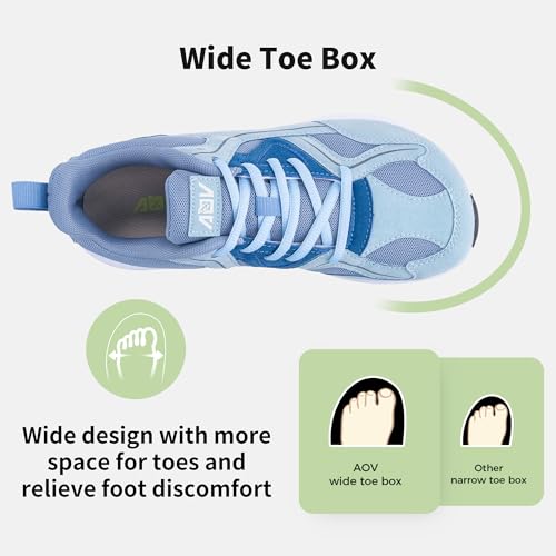 Image of AOV Wide Toe Box Shoes Women Arch Support Walking Shoes for Plantar Fasciitis Orthotic Tennis Sneakers