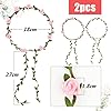 2pcs Bandeaux Fleur Couronne Guirlande Fleur Cheveux Artificiel Serre Tête Headband Floral Fleurs Séchées Accessoires de Coiffure pour Fête Mariage Femmes Filles (Blanc+Rose) #1