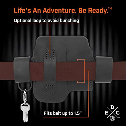 1791 Edc Heavy Duty Multitool Sheath, Leather Edc Organizer, Multitool Pouch For Belts Also Fits Knife, Flashlight, Keys - Compatible With Leatherman, Gerber, Sog Multitools - Action Snap, Black #TOP3