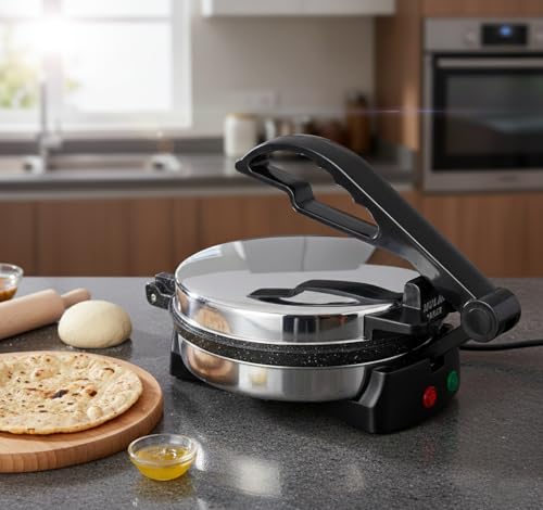 Image of ElectroSky Roti Maker 950W Multi Maker Electric Automatic With 8.5 Inch Plate | Complete Roti /Chapati /Khakra Maker for Home | 1 Year Warranty