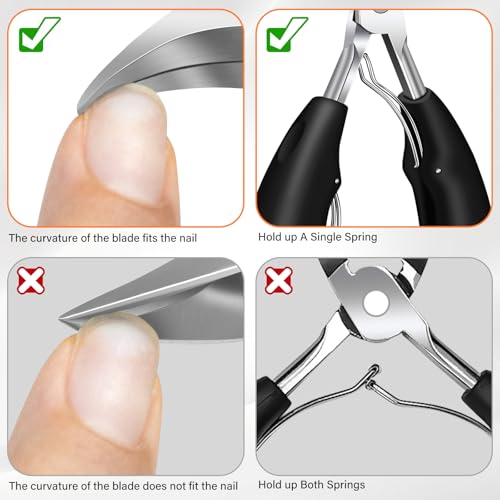 FULUNS Toenail Clippers Set for Thick Nails - 5-in-1 Kit with Code