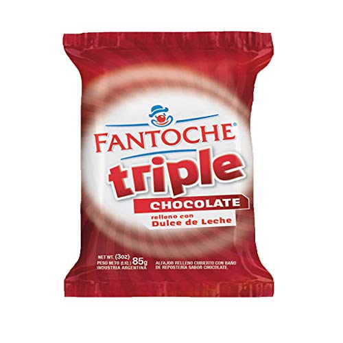 Fantoche Alfajor Triple Chocolate con Leche Dulce de Leche Grande, 85 g  3 oz (paquete de 6)