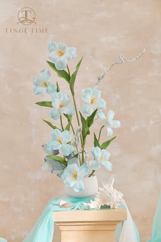 TINGE-TIME-10pcs-Fake-Flowers-153-Blooming-Tulips-Artificial-Flowers-Real-Touch-Tulips-for-DIY-Indoor-Home-Wedding-Office-Kitchen-Vase-Floral-Arrangements-Light-Blue TINGE TIME 10pcs Fake Flowers 153 Blooming Tulips Artificial Flowers Real Touch Tulips for DIY Indoor Home Wedding Office Kitchen Vase Floral Arrangements Light Blue