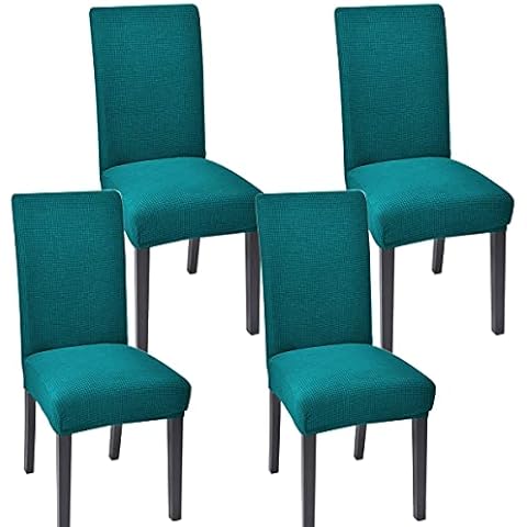 Aertiavty Chair Covers for Dining Room Set of 4 Kitchen Chair Covers, Dining Room Chair Covers Chair Slipcover Parsons Chair Covers, Teal Cover