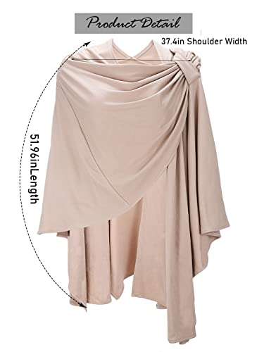 Aukmla Women Poncho Sweater Large Shawls and Wraps for Evening and Wedding Dresses Winter Cover Up Cape Stole with Knot4
