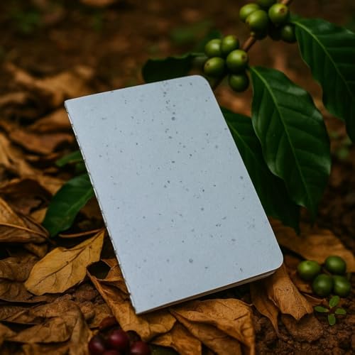 Image of 5 Pack I Eco-Friendly Coffee Husk A6 Business Pad Dairy I 320 Smooth Single Lines Pages I Ideal for Students and Professionals (Celestial Blue)