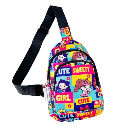 Image of Cots and Cuddles 1pc Girl Print Colourful Cross body Bags for Boys and Girls Kids School, Picnic, Return Gifts, Office