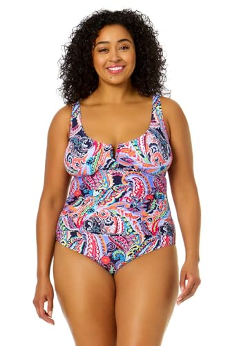 Women's Plus Size Paisley Parade V-Wire One Piece Swimsuit