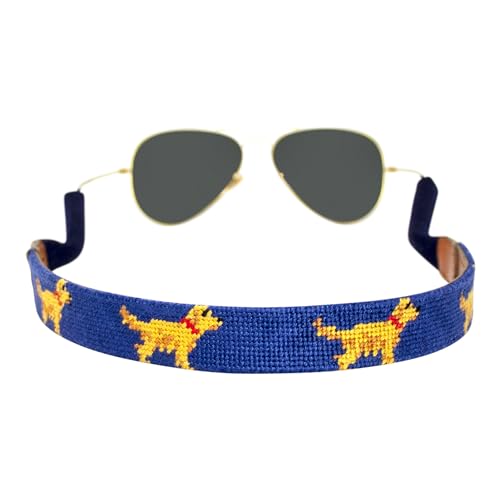 Image of Leather Hand-Stitched Needlepoint Sunglass Strap Retainer