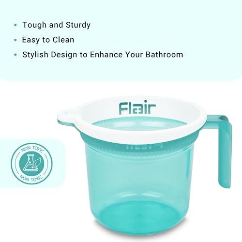 Image of FLAIR Estella Crystal Plastic Bath Mug 1 LTR - Durable, Lightweight & Stylish - Ideal for Daily Use in Bathroom & Kitchen (Green)